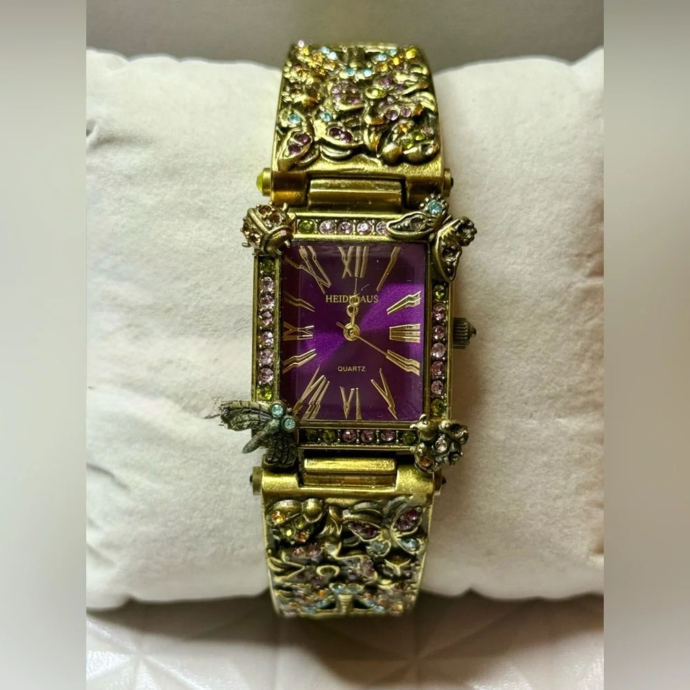 Heidi Daus ~ Butterfly🦋Dragonfly Bumblebee 🐝 Ladybug 🐞 Swarovski Crystal Cuff - Picture 2 of 11